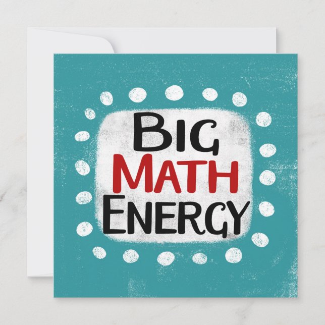 Stort matematiskt energigratulationskort kort (Framsida)