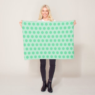 Stort mönster för mintgröntpolka dots, retro st fleecefilt