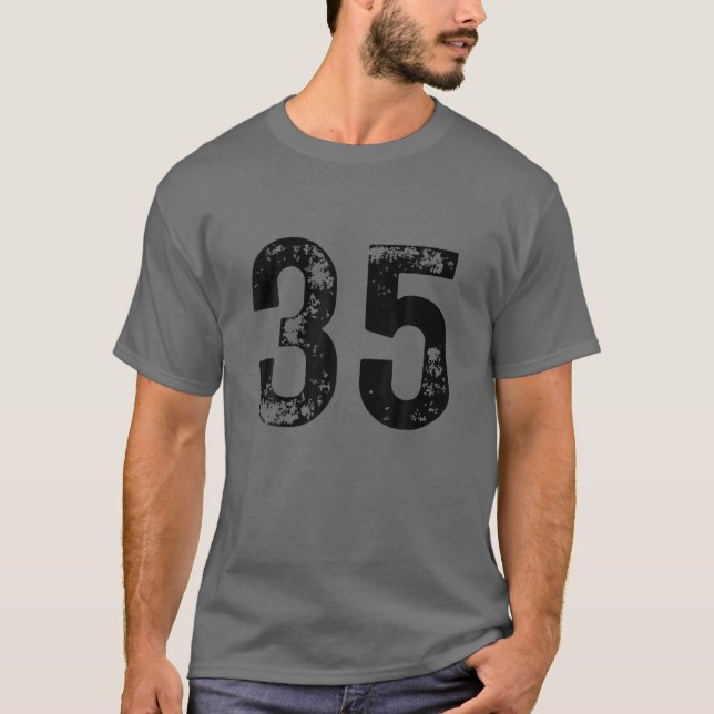 stort nummer 35 för 35e födelsedag 35 år t shirt (Framsida)