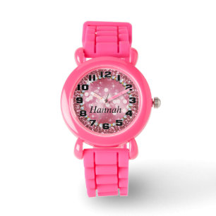 Stort numrerar Glitz Glam Bling glitterrosor Armbandsur
