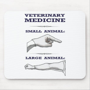 Stort och litet djurt veterinär- humoristiskt musmatta