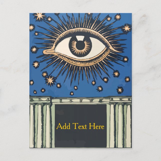 Stort öga, anpassa text, vykort (Framsida)