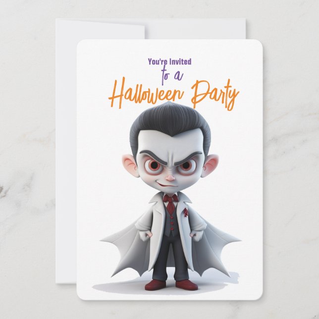 STORT ÖGA DRACULA Halloween fest Inbjudningar (Framsida)