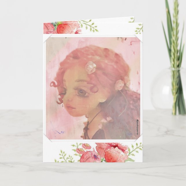 Stort öga flicka - Soulful Birthday Card Kort (Framsida)