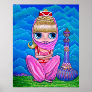 Stort öga Genie Doll Belly Dancer med Magic Flaska Poster