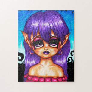 Stort öga Gypsy Elf Girl original Fantasy sagatel Pussel