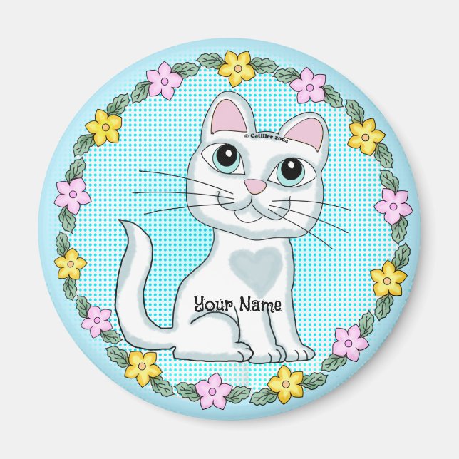 Stort öga Kitten Cat Magnet (Framsidan)