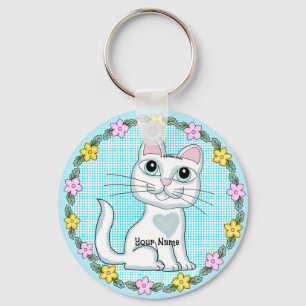 Stort öga Kitten Cat Nyckelring