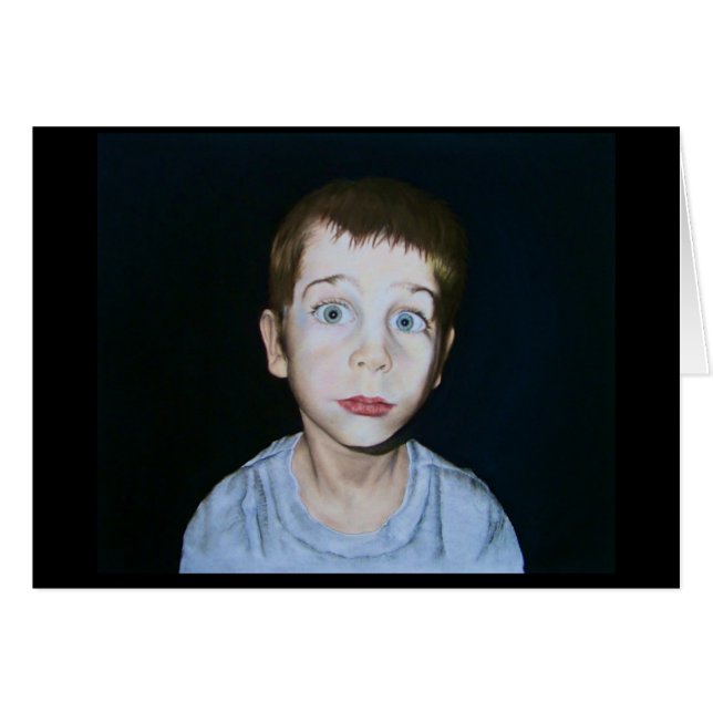 Stort öga pojke av Debby Wang Hälsningskort (Framsidan Horizontal)