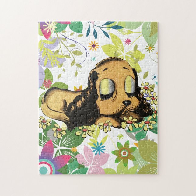 stort öga sovkupig Hund Djurart Ji Pussel (Vertikal)