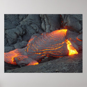 Stort öLavaflöde Hawaii Poster