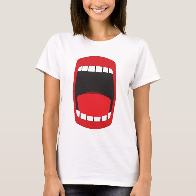 stort öppna munnen t-shirt (Framsida)