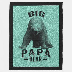 Stort Pappa-svart Ram-stext och Polar-beläggning Fleecefilt
