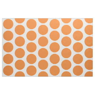 Stort polka dotstyg för orange vit tyg