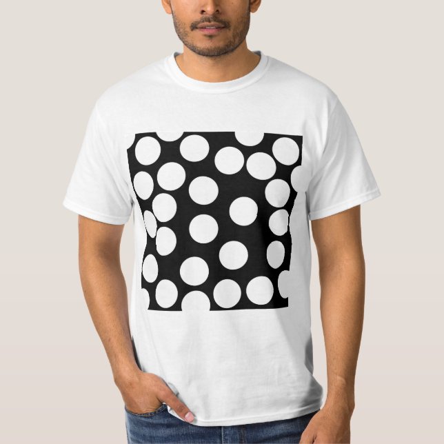 Stort pricker i svart och White. Tee Shirt (Framsida)