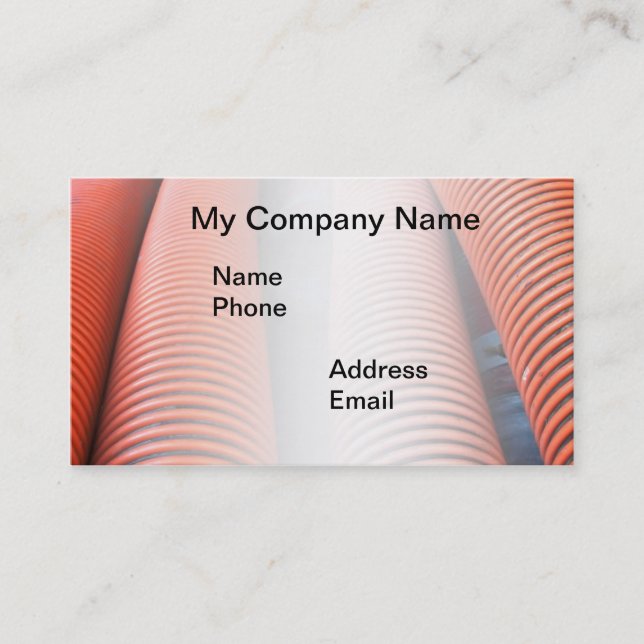 Stort PVC-rör för dränering och kloak Visitkort (Framsida)