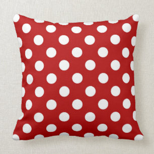 Stort retro pricker - rött och vit kudde