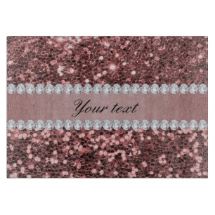 Stort rosa guld- Fauxglitter och diamanter