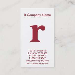 stort rött monogram visitkort
