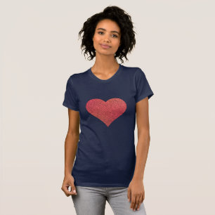 Stort rött mönstrat hjärta t shirt