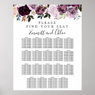Stort säte för Rosa i Lila 19-Bord Poster