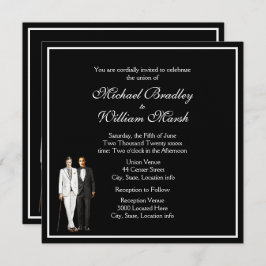 Stort svart och vit två gropar inbjudningar