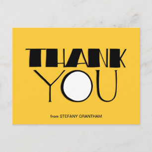 Stort svart vykort för Tack