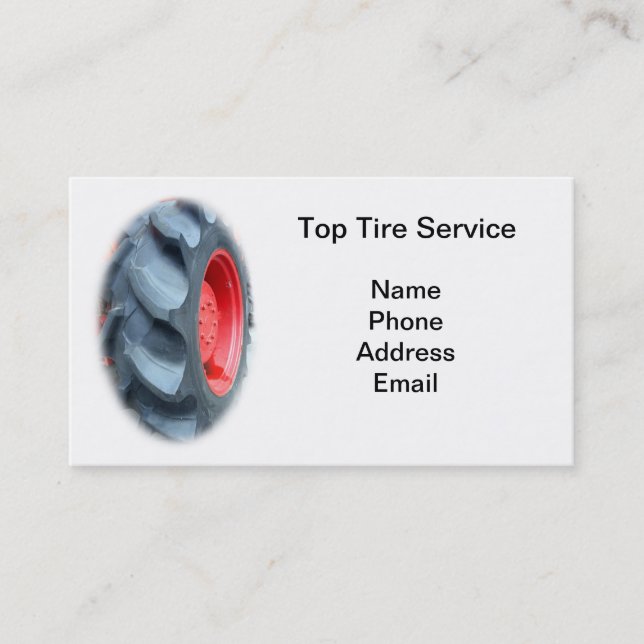 Stort traktordäck visitkort (Framsida)