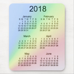 Stort tryck 2018 för regnbåge kalender för 6 m musmatta