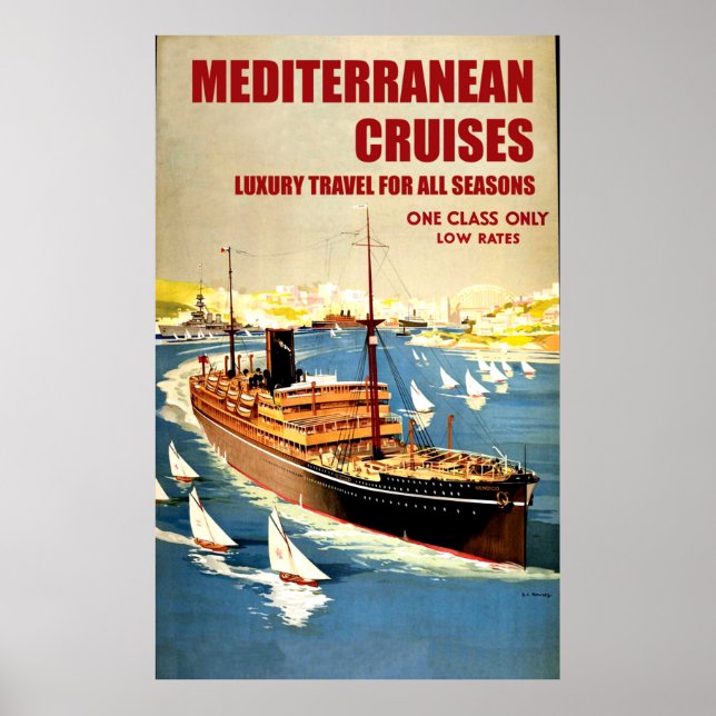 Stort utlandsfartyg på kryssning i Medelhavet Poster (Framsidan)