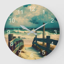 Stort Vintage Kustmuskelklocka Stor Klocka