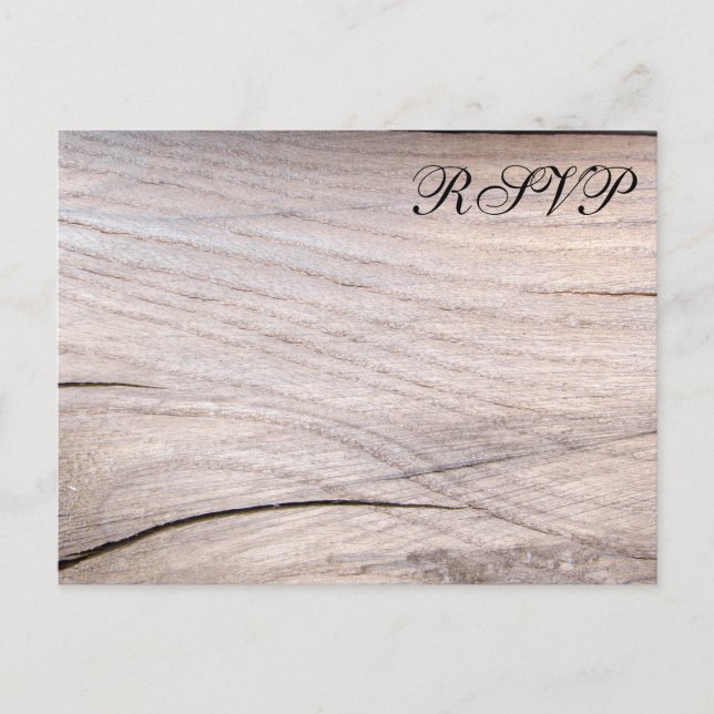 Stort vykort för Bröllop OSA av rostfritt trä (Framsida)