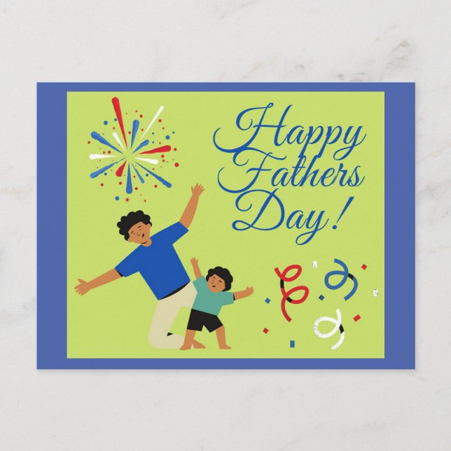 Stort vykort för Dancing Man och Child Fars dag (Framsida)