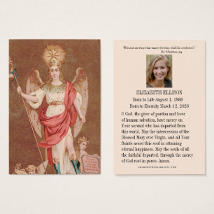 Stortet Raphael Archangel Prayer Funeral Heliga Ca Visitkort