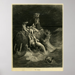 Störtfloden av Gustave Dore som baseras på Noahs Poster