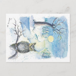 Stortkort för vintersäsong i uggla vykort