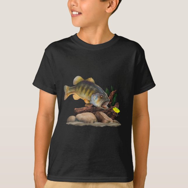 Störtmynnad B och fiske lockfiske fiskare  T Shirt (Framsida)