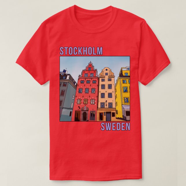 Stortorget Gamla Stan Stockholm Sverige T Shirt (Design framsida)