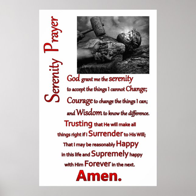 Storträhammare, serenity prayer poster (Framsidan)