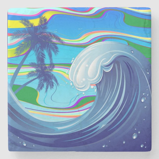 Storvåg i havsområdet Vatten Stenunderlägg (Framsidan)