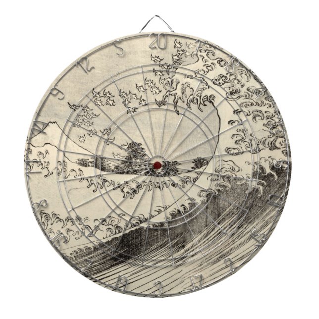 Storvågen (av Katsushika Hokusai) Darttavla (Framsidan)