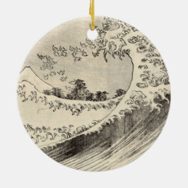 Storvågen (av Katsushika Hokusai) Julgransprydnad Keramik
