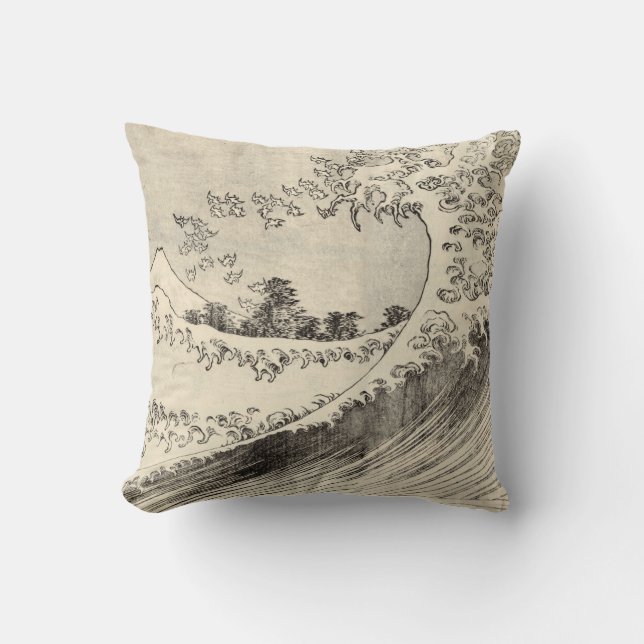 Storvågen (av Katsushika Hokusai) Kudde (Framsida)