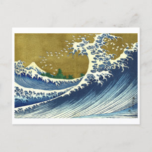 Storvågen Färg Hokusai Vykort