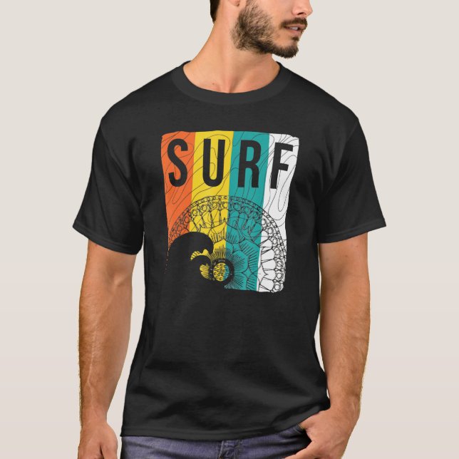 Storvågssurfande Flagga T Shirt (Framsida)