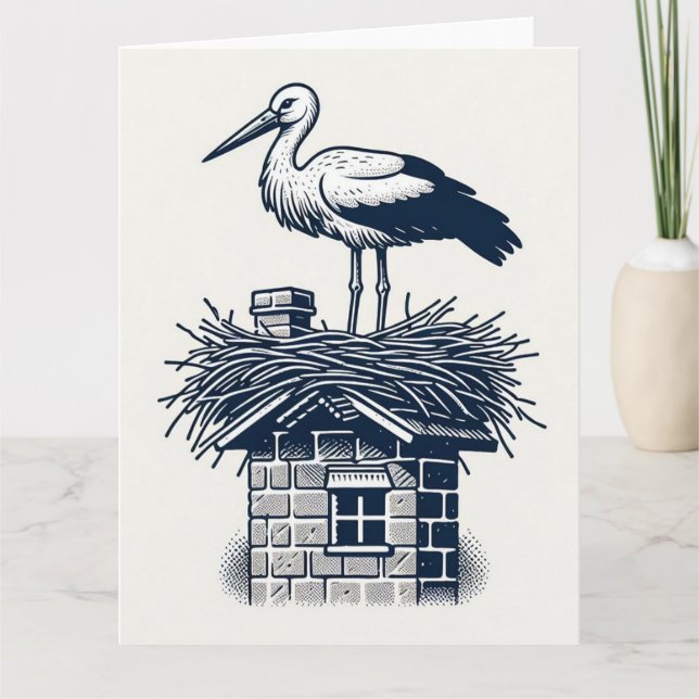 Storvikt Stork Greeting Card Kort (Framsida)