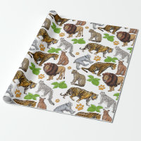 StorVild katt kollage mönster design