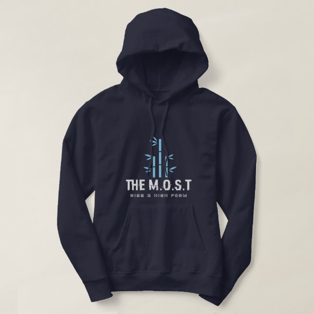Storvuxen Tröja med Huva (Marinblå) Hoodie (Design framsida)