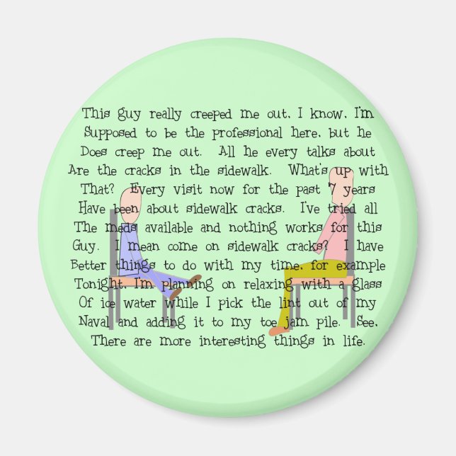 Story Art Creepy Sidegång Crack Guy Magnet (Framsidan)