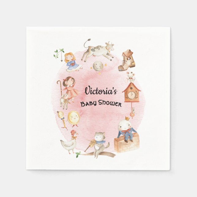 Story bok Nursery Rhyme babyduschnapkins Pappersservett (Framsidan)